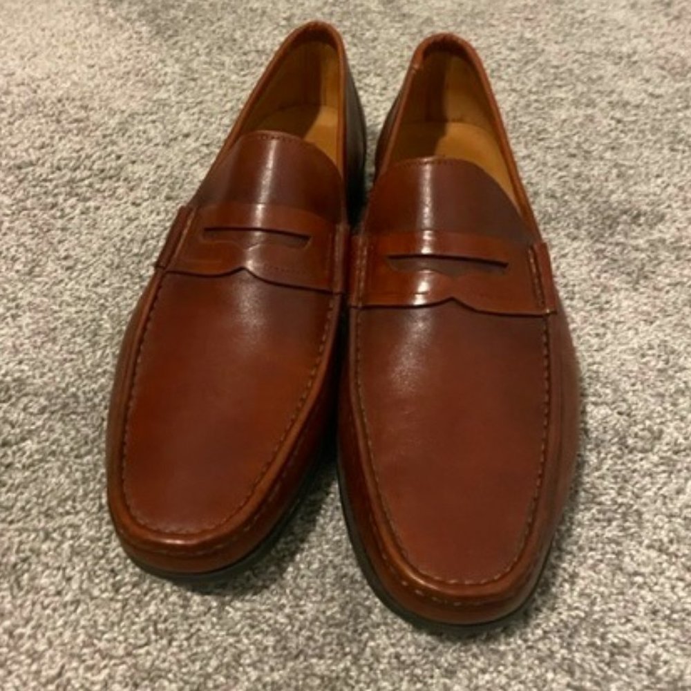 MENS MAGNANNI ARES II 13094 COGNAC BROWN LEATHER PENNY LOAFER DRESS SHOES *NEW